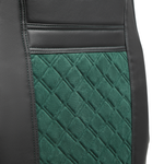 Чехлы VOLVO FH16 (экокожа, черный, зеленая вставка)