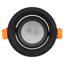 Светильник встраиваемый алюминиевый ЭРА KL98 BK под лампу MR16 GU5.3 черный | Алюминиевые встраиваемые светильники