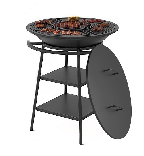 Чугунный "FANTASTIC GRILL" Везувий Ø 700 (чаша+подставка+плита Gurman Ø700+крышка)
