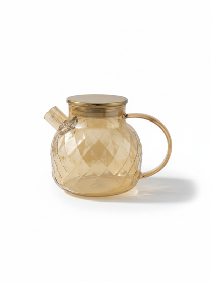 Заварочный чайник 1000 мл. медовое стекло с фильтр-пружинкой
