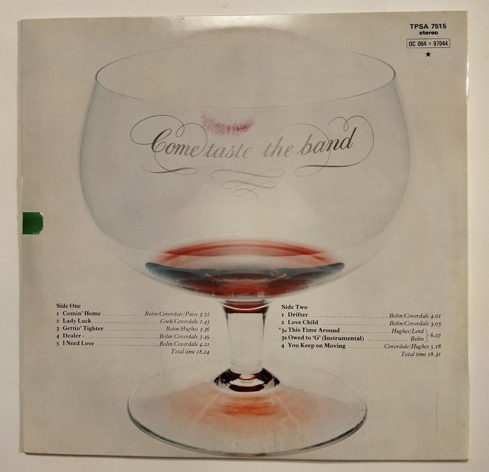 Винтажная виниловая пластинка LP Deep Purple Come Taste The Band (Sweden 1975)