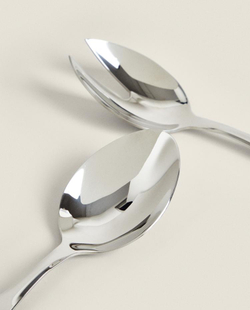 ZARA HOME НАБОР ПРИБОРОВ ДЛЯ САЛАТА С ЦВЕТНОЙ РУЧКОЙ (2 ШТ.), КРЕМОВЫЙ