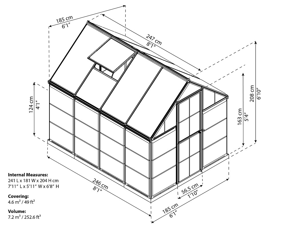 Садовый павильон - оранжерея Palram Hybrid 6 x 8 ft