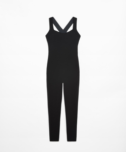 Oysho Компрессионный комбинезон Compressive с перекрестными бретелями, черный