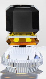 Подсвечник Phoenix REFLECTIONS хрусталь black/amber/clear 90х90х145h