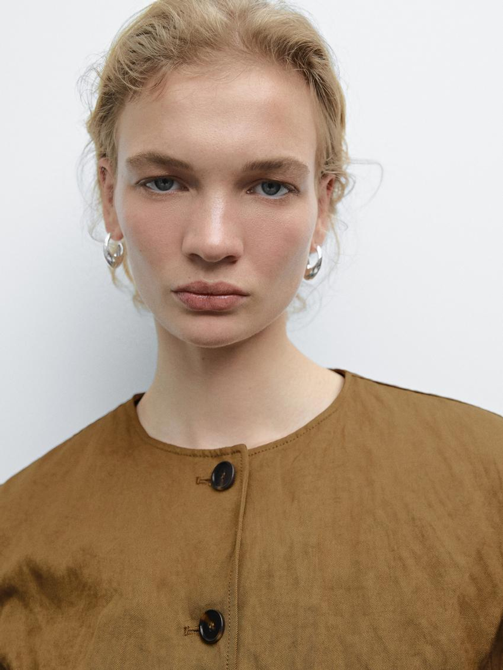 Massimo Dutti Короткая куртка с декоративной отделкой, золотистый