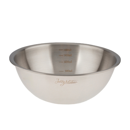 Миска-салатник Jolly Kitchen c мерной шкалой, 19,5 см, нержавеющая сталь, 1,3 л, матовый/глянец