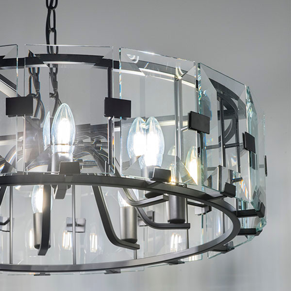 713287 Люстра NOVARA 8x40W E14 ЧЕРНЫЙ МАТОВЫЙ