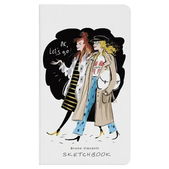 Sketchbook BV, 92×167 мм, 112 л. Ivory 80 г + Black 80 г, твёрдый переплёт