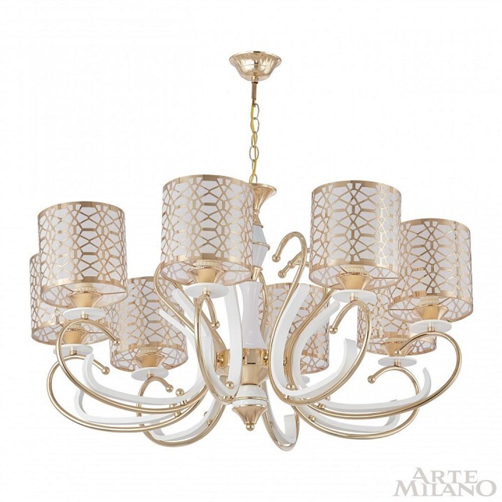 Подвесная люстра Arte Milano Florentia-1237 301237/8 Wh/Gd