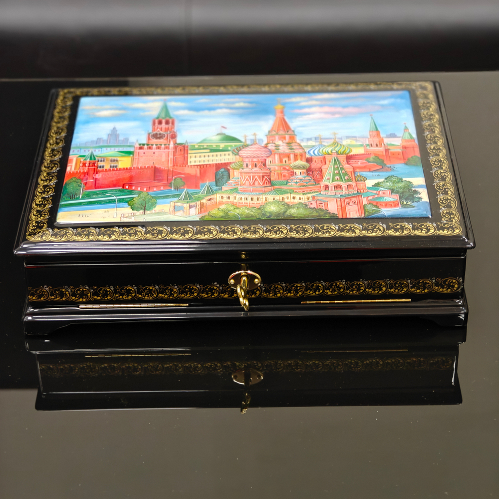 Шкатулка с ручной росписью для документов формат А4 "Москва"