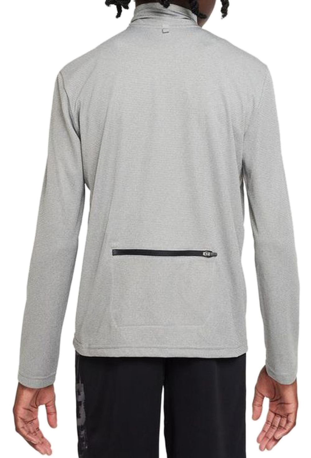Футболка для мальчика теннисная Nike Dri-Fit Poly+ 1/4 Zip - carbon heather/reflective silver