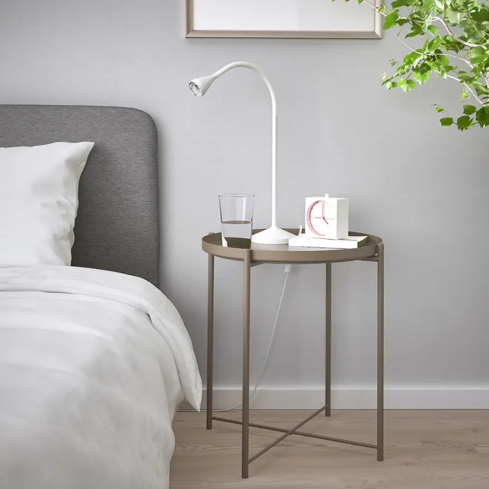 Стол сервировочный - IKEA GLADOM/ИКЕА ГЛАДОМ, 45х45х53 см, темный серо-бежевый