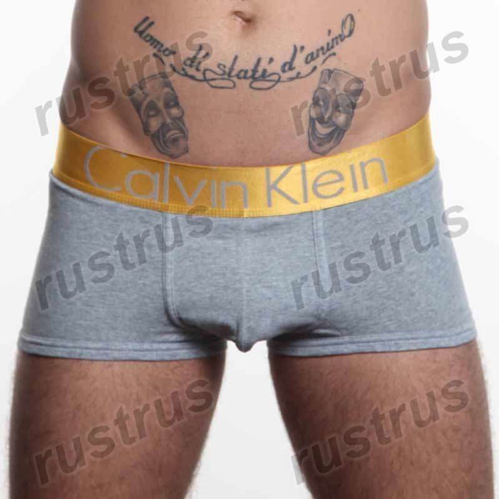 Мужские трусы хипсы серые Calvin Klein Mens Steel Gold