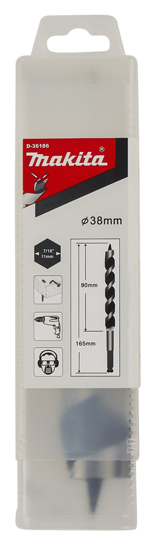 Сверло Makita по древесине с гвоздями 38*165   D-36186