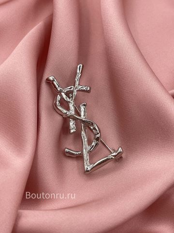 Брошь СЛ. серебристая 5 см
