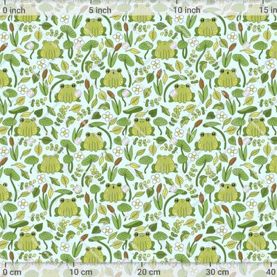 Лягушки в пруду на голубом by JuliaBadeeva 769 DPI