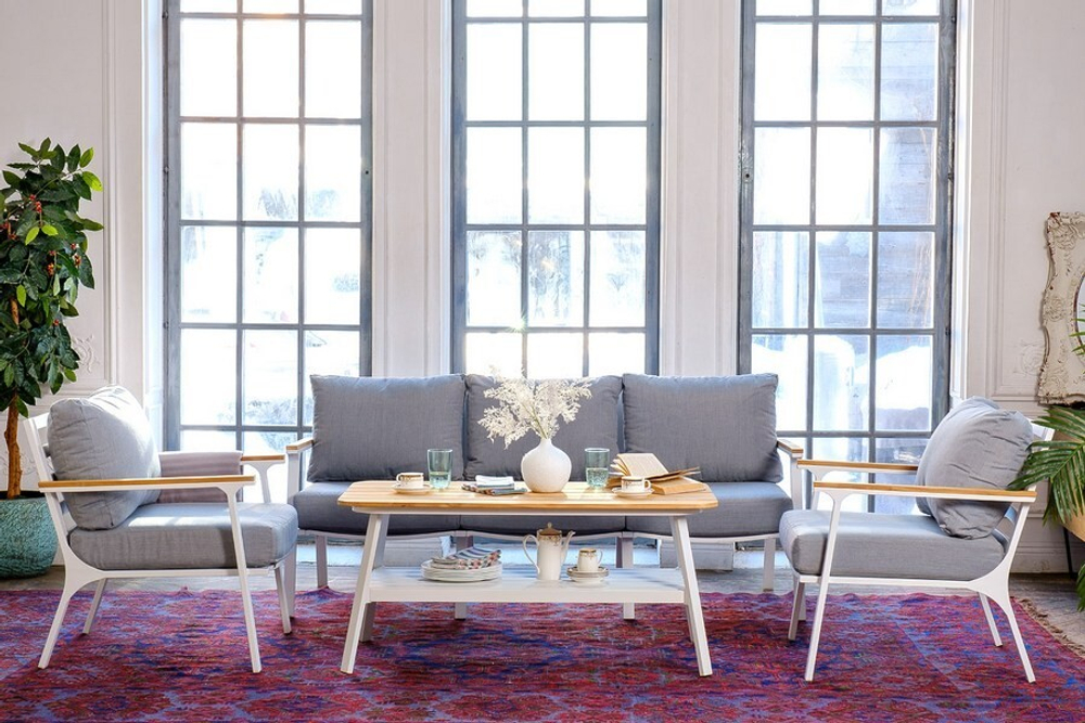 Диванная группа из алюминия CONCORDE L белая