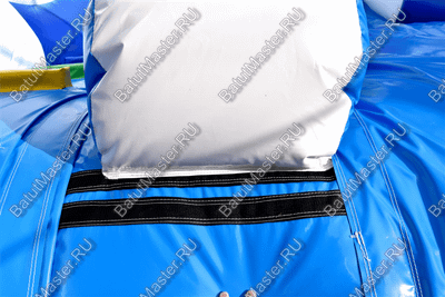 Коммерческий надувной батут-горка "Дракон" 10*5*8 м,без шипов сине-белый