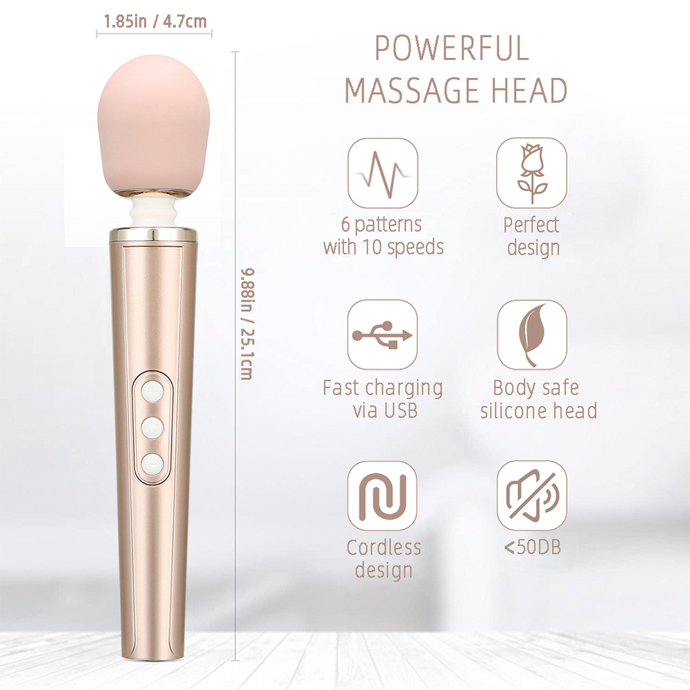 Вибромассажёр Rechargeable Wand, Золотой
