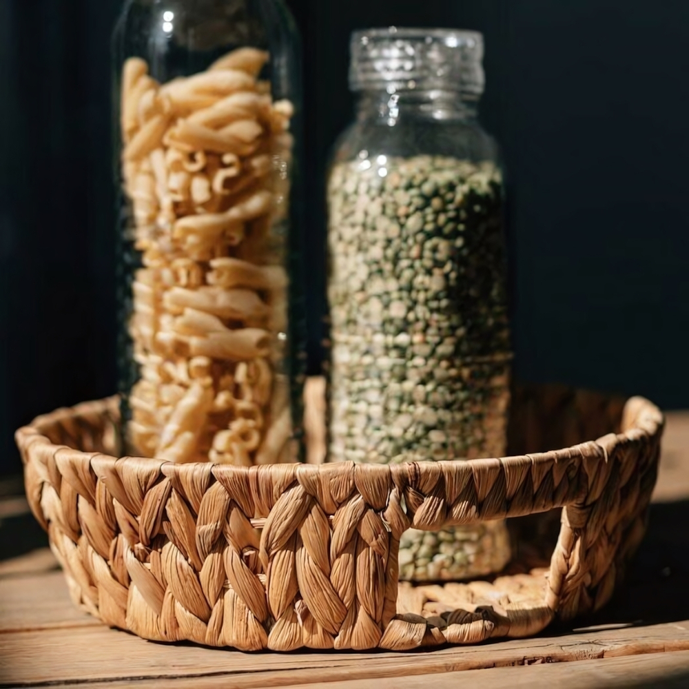 Блюдо декоративное "Золотистый колос", Д280 Ш280 В80, песочный