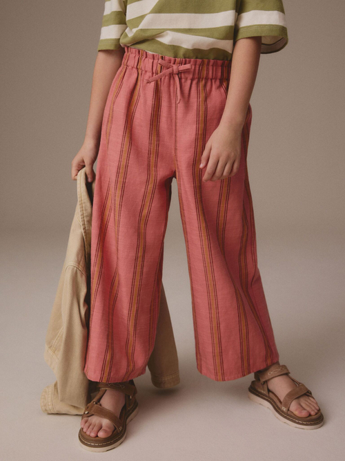 Брюки широкие для девочки Next E49-517, Розовый