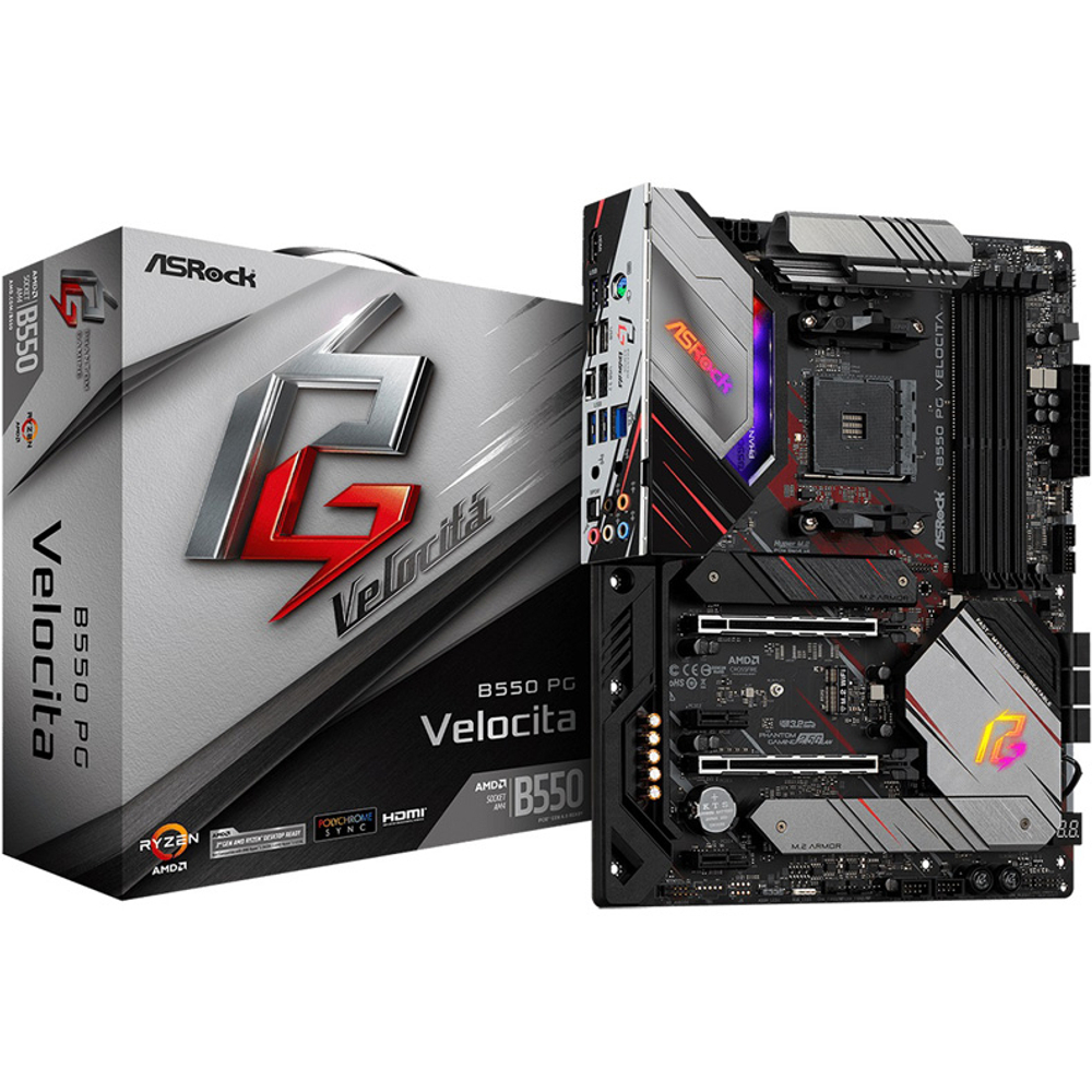 Материнская плата ASROCK B550 PG VELOCITA AMD AM4 B550/4DDR4/6SATA3 ATX