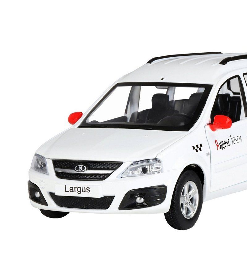Машина "АВТОПАНОРАМА" Яндекс.Такси LADA LARGUS, белый, 1/24, свет, звук, в/к 24,5*12,5*10,5 см