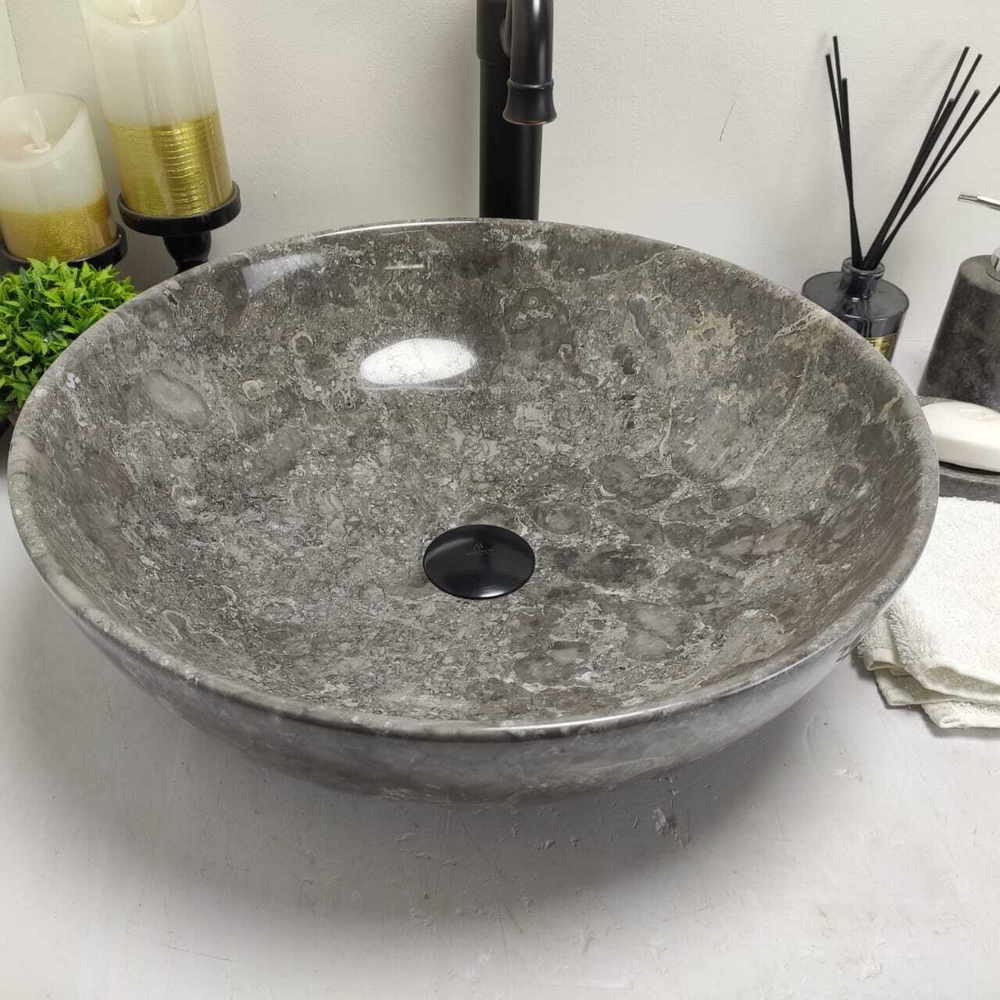 Раковина из мрамора Bowl Grey BM-60578 TinLip 45*45*15