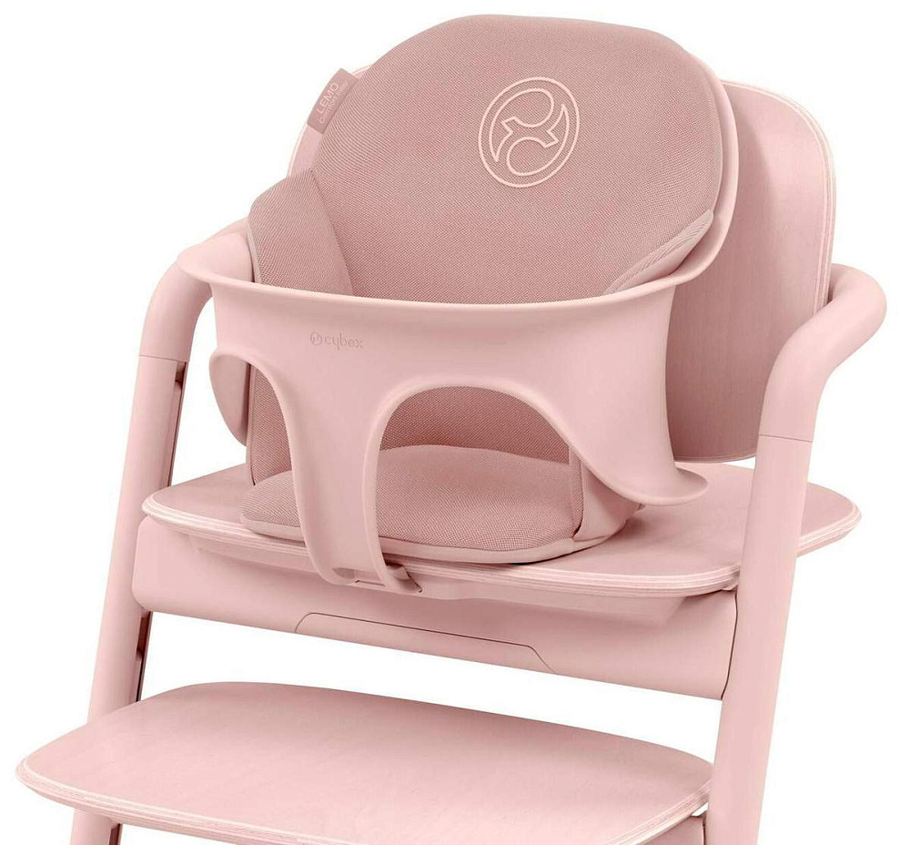 Стульчик для кормления Cybex Lemo 4 в 1 с мягкими чехлами Comfort Inlay Suede Grey/Pearl Pink