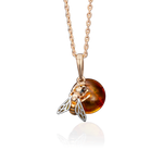 Подвеска «Пчела» из красного золота c янтарём и эмалью Артикул: 03-2612-00-271-1110-46