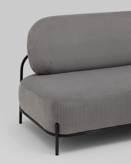 Диван Стоун велюр рельефный светло-серый