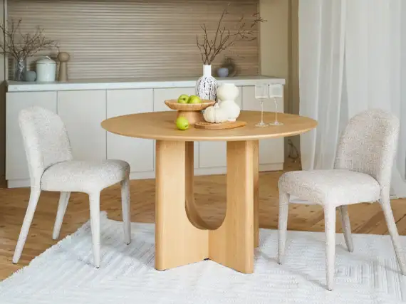 Стол обеденный Barbican Ø120 см, шпон дуба