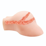 Телесная вибровагина Julie с 2 рабочими отверстиями (Цвет: телесный)