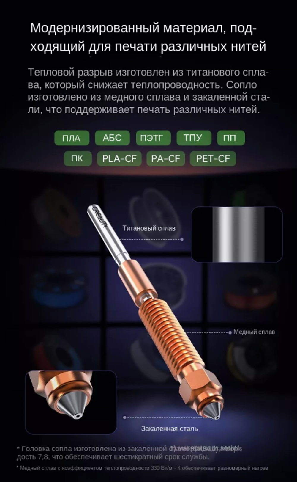 Керамический нагревательный блок Creality Ender-3 V3 SE / KE, 60 Вт, 0,4 мм
