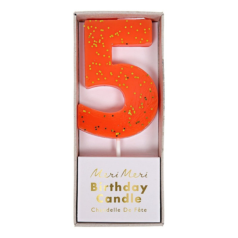 Восковая свеча цифра "5" 1шт