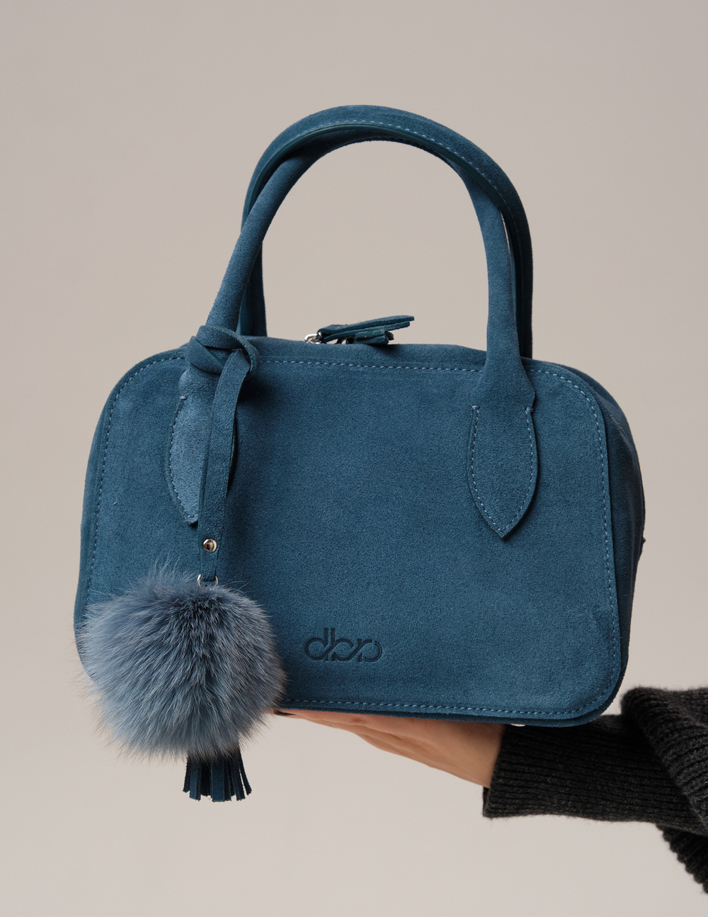 Замшевая сумка DBR 31348 синий туман