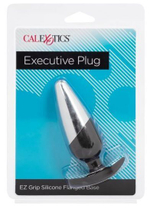 Серебристо-черная анальная пробка Executive Plug - 11,5 см. (Цвет: серебристый с черным)
