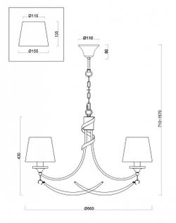 Подвесная люстра Freya Ariana FR5081PL-05CH