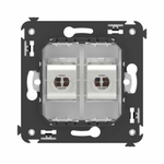 Компьютерная розетка RJ-45 без шторки в стену, кат.6А двойная экранированная, "Avanti", "Белое облако"