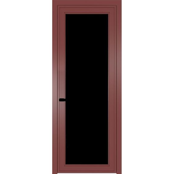 Алюминиевая дверь 1AGP красный антрацит стекло чёрный триплекс