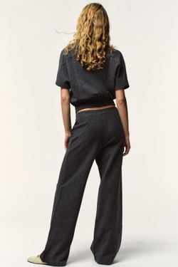 ZARA ШИРОКИЕ БРЮКИ ИЗ МЯГКОЙ ТКАНИ, СЕРЫЙ