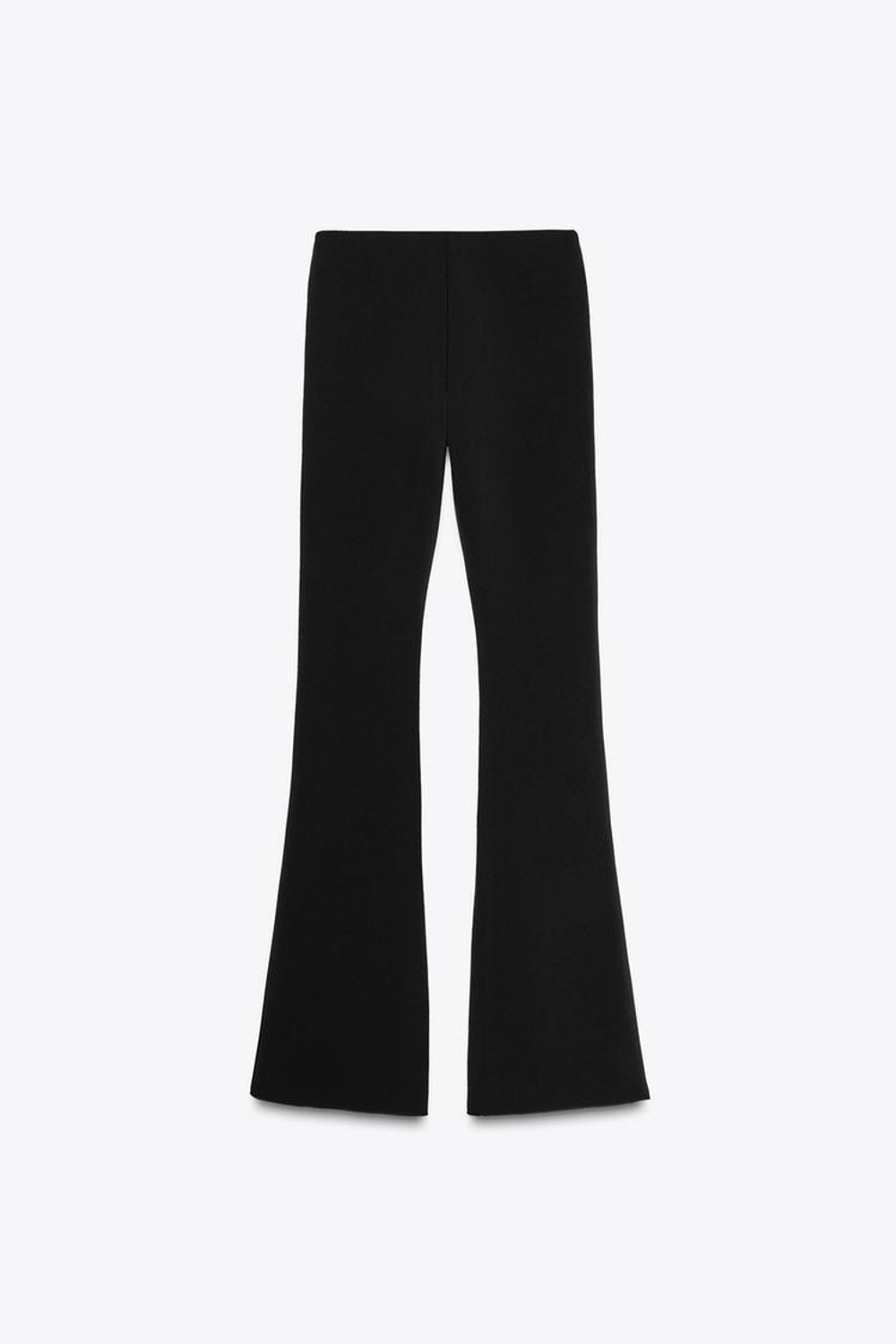 ZARA БРЮКИ FLARED ИЗ ЭЛАСТИЧНОЙ ТКАНИ, ЧЕРНЫЙ