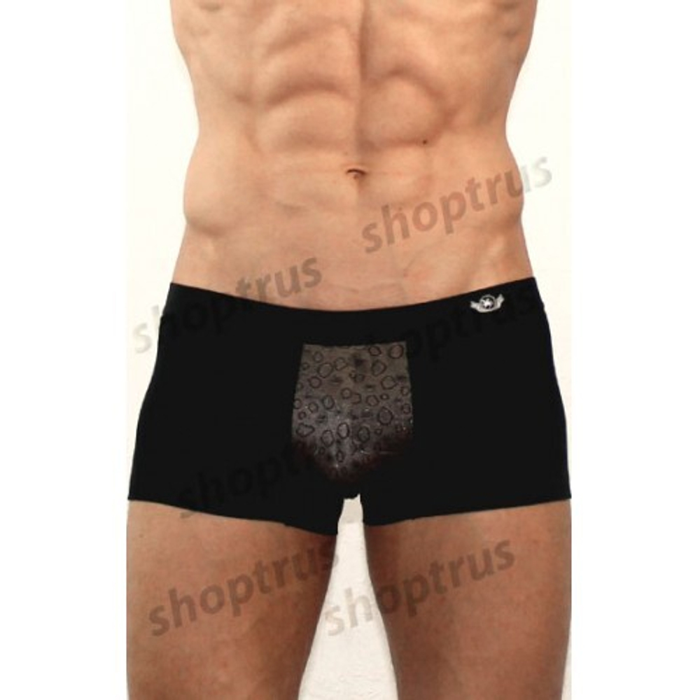 Мужские трусы боксеры черные с серой вставкой BANI