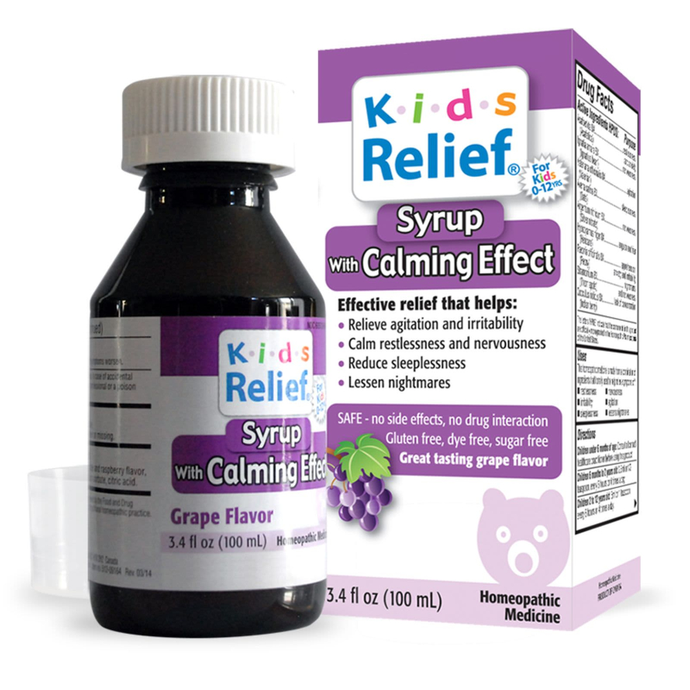 Homeolab USA, Kids Relief®, успокаивающий сироп, для детей от 0 до 12 лет, с виноградом, 100 мл (3,4 жидк. унц.)