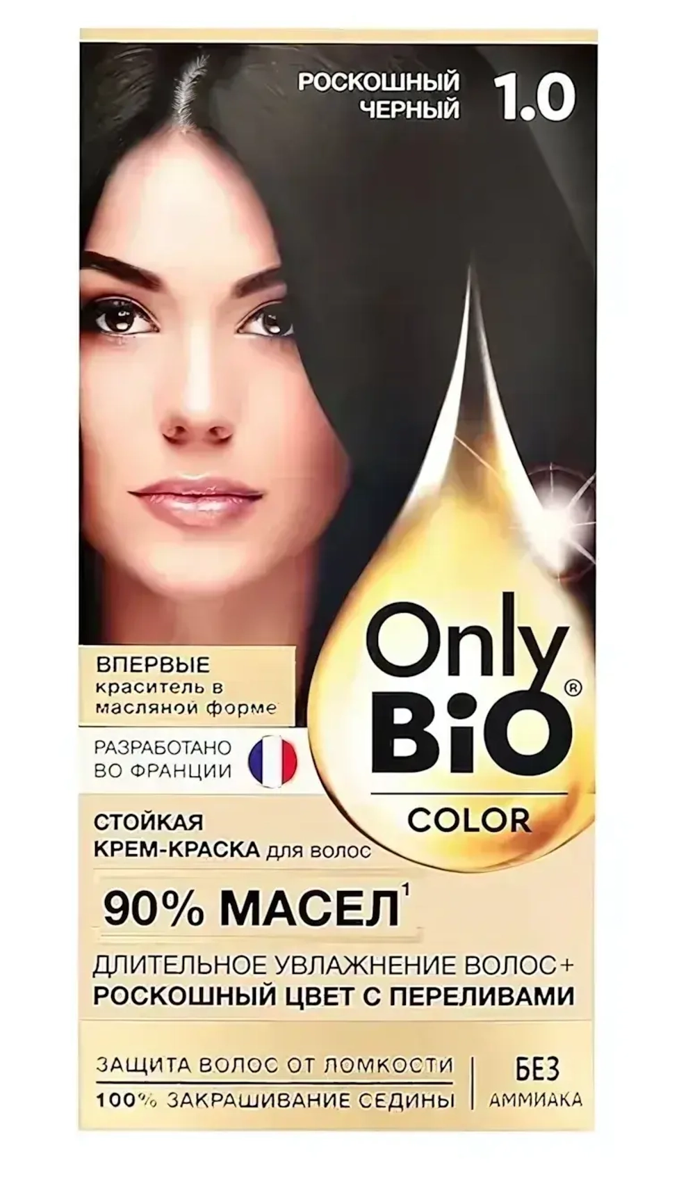 Крем-краска для волос ONLY BIO COLOR 1.0 Роскошный черный