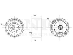 Ролик с натяжителем ремня ГРМ UNIO TNS-10151