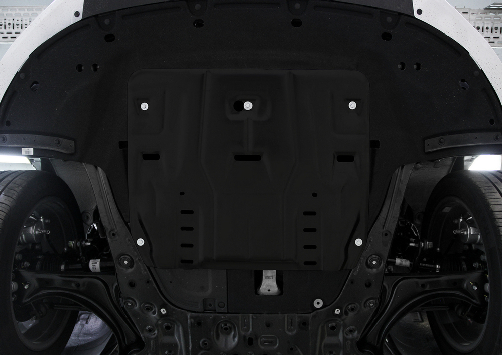 Защита картера и КПП AutoMax для Hyundai Sonata VIII (V - 2.0; 2.5) 2019-н.в./Kia K5 (V - 2.0; 2.5) 2020-н.в., сталь 1.5 мм, с крепежом, штампованная, AM.2861.1