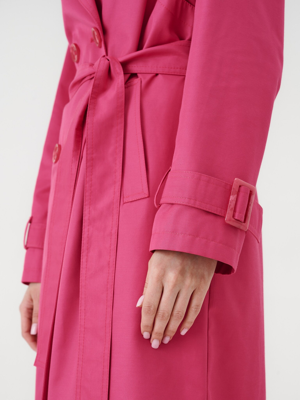 Тренч двубортный OVERSIZE фуксия