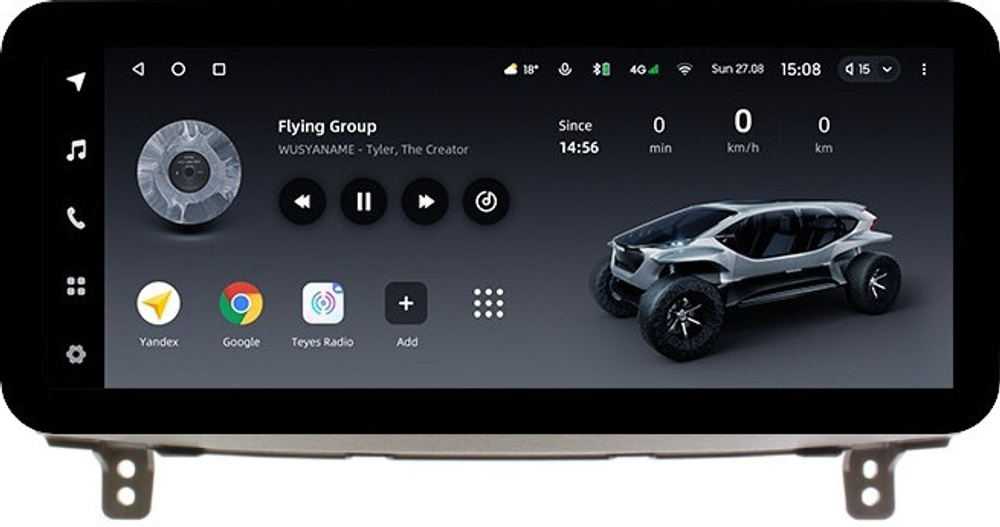 Магнитола для Toyota Mark II 110 2000-2004 (наверх, климат на ШГУ) - Teyes LUX ONE ROUND монитор 12.3" 2K QLED на Android 10, CarPlay, 4G SIM-слот